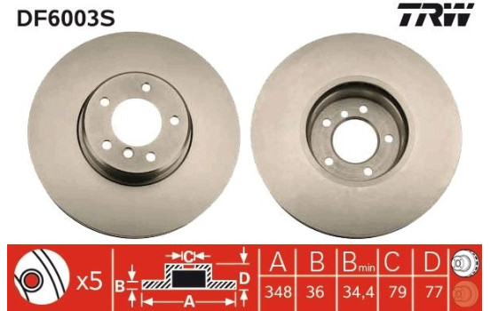 Disque de frein DF6003S TRW