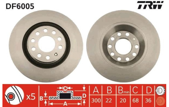 Disque de frein DF6005 TRW, Image 3