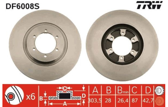 Disque de frein DF6008S TRW, Image 3