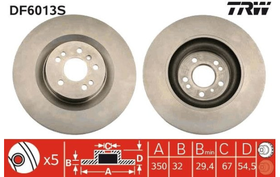 Disque de frein DF6013S TRW, Image 3