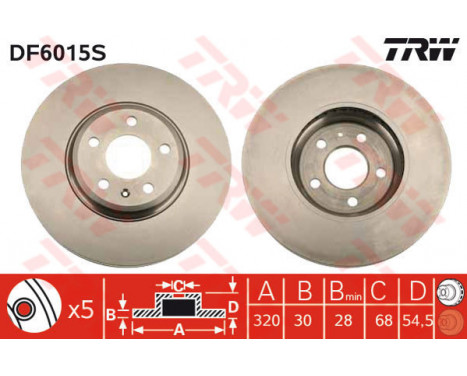 Disque de frein DF6015S TRW