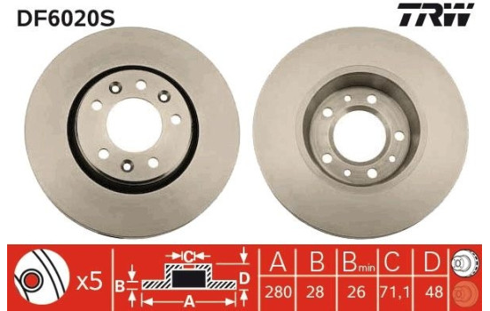 Disque de frein DF6020S TRW