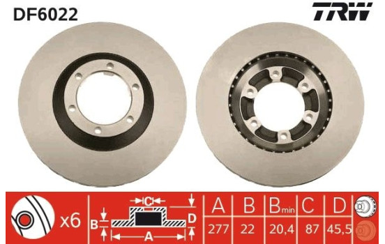 Disque de frein DF6022 TRW, Image 3