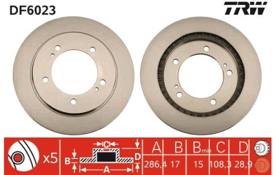 Disque de frein DF6023 TRW, Image 3