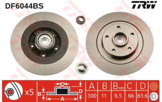 Disque de frein DF6044BS TRW