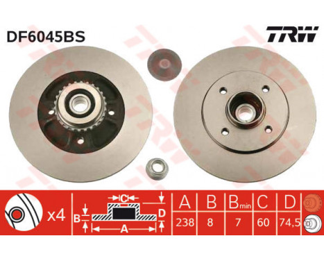 Disque de frein DF6045BS TRW