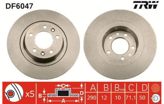 Disque de frein DF6047 TRW, Image 3