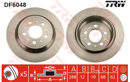 Disque de frein DF6048 TRW