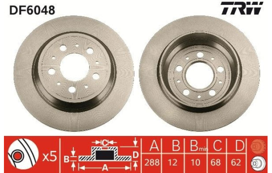Disque de frein DF6048 TRW, Image 3