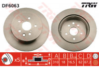 Disque de frein DF6063 TRW