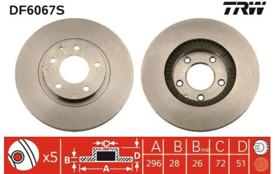 Disque de frein DF6067S TRW, Image 3