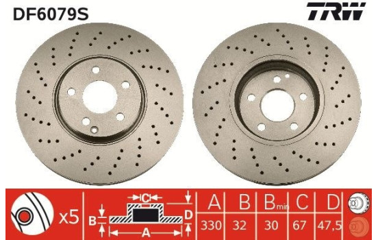 Disque de frein DF6079S TRW, Image 3