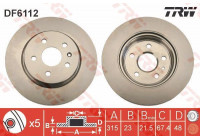 Disque de frein DF6112 TRW