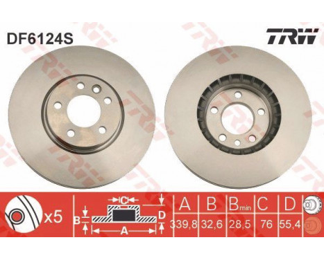 Disque de frein DF6124S TRW