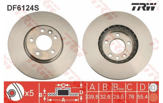 Disque de frein DF6124S TRW