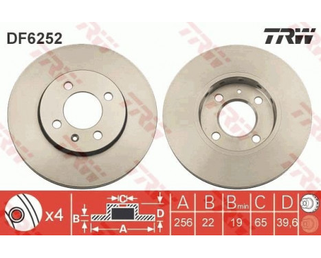 Disque de frein DF6252 TRW, Image 3