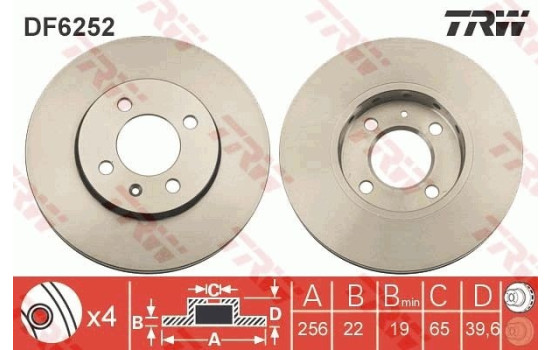 Disque de frein DF6252 TRW, Image 3