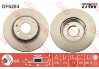 Disque de frein DF6254 TRW
