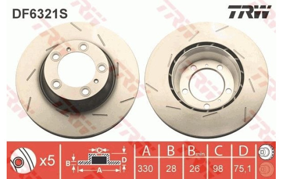 Disque de frein DF6321S TRW, Image 2