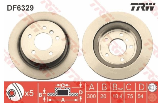 Disque de frein DF6329 TRW, Image 2