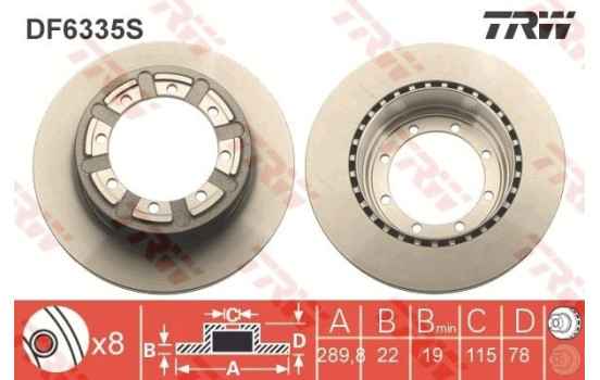Disque de frein DF6335S TRW, Image 2