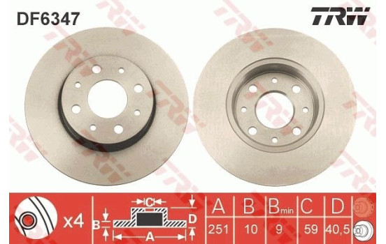Disque de frein DF6347 TRW, Image 2