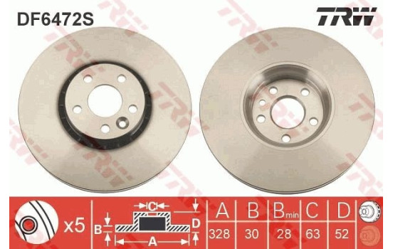 Disque de frein DF6472S TRW, Image 2