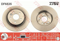 Disque de frein DF6535 TRW