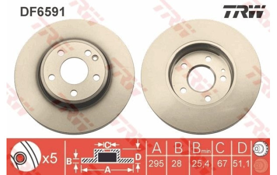 Disque de frein DF6591 TRW