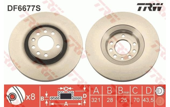 Disque de frein DF6677S TRW