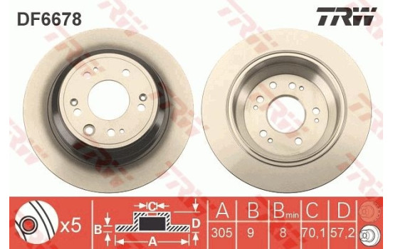 Disque de frein DF6678 TRW