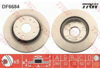 Disque de frein DF6684 TRW
