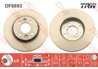 Disque de frein DF6693 TRW