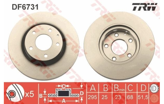 Disque de frein DF6731 TRW, Image 2