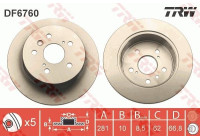 Disque de frein DF6760 TRW