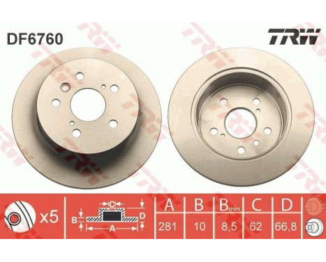 Disque de frein DF6760 TRW