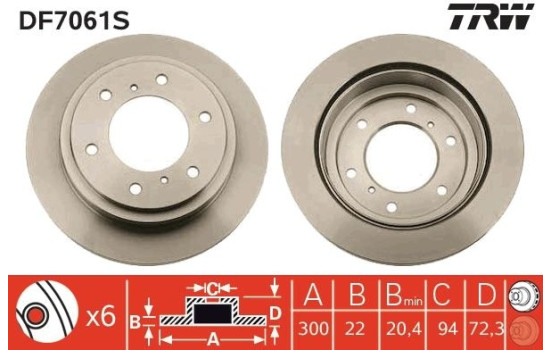 Disque de frein DF7061S TRW, Image 2