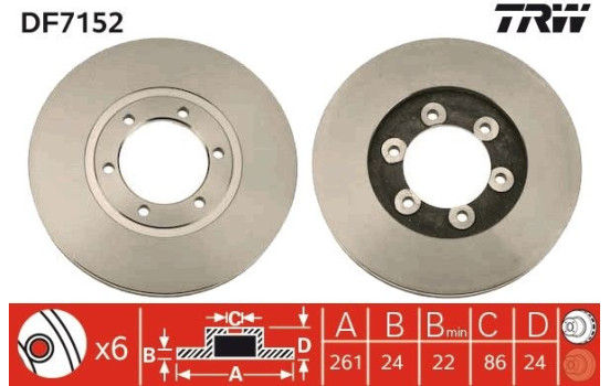 Disque de frein DF7152 TRW, Image 2