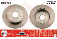 Disque de frein DF7209 TRW