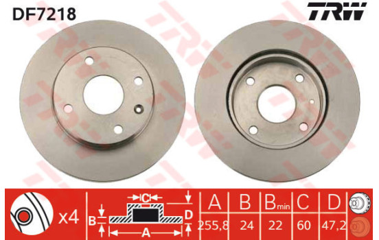 Disque de frein DF7218 TRW