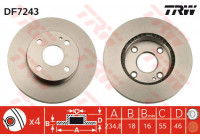 Disque de frein DF7243 TRW