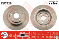 Disque de frein DF7329 TRW