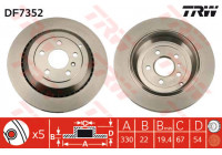 Disque de frein DF7352 TRW