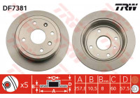 Disque de frein DF7381 TRW