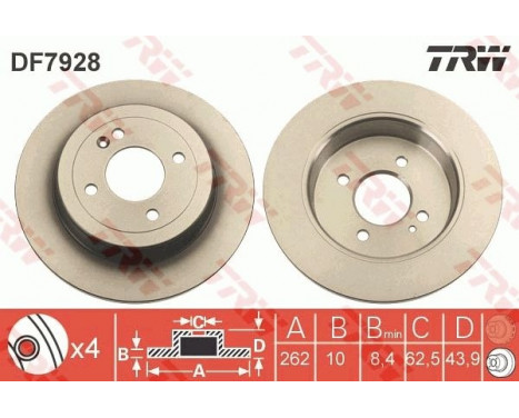 Disque de frein DF7928 TRW, Image 2