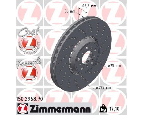 Disque de frein DISQUE DE FREIN FORMULA Z 150.2968.70 Zimmermann