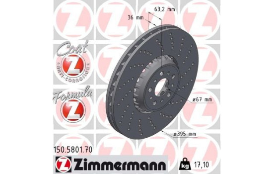 Disque de frein DISQUE DE FREIN FORMULA Z 150.5801.70 Zimmermann