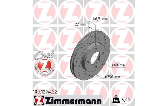 Disque de frein DISQUE DE FREIN SPORT COAT Z 100.1204.52 Zimmermann, Image 2