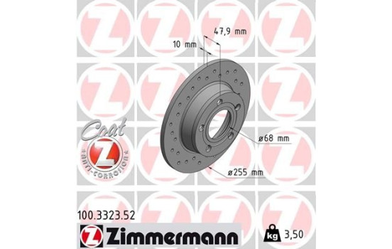 Disque de frein DISQUE DE FREIN SPORT COAT Z 100.3323.52 Zimmermann, Image 2