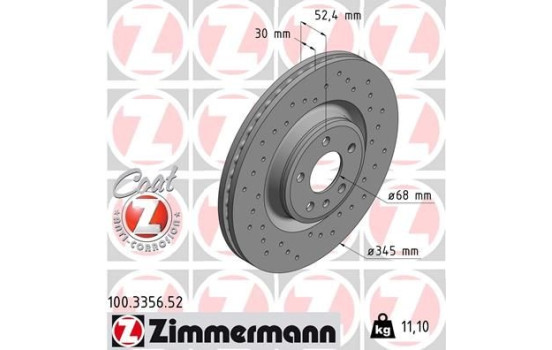 Disque de frein DISQUE DE FREIN SPORT COAT Z 100.3356.52 Zimmermann, Image 2